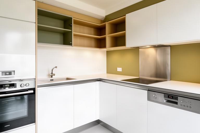 Gründlich gereinigte Küche in einer Zürcher Mietwohnung vor der Wohnungsübergabe mit glänzenden Oberflächen